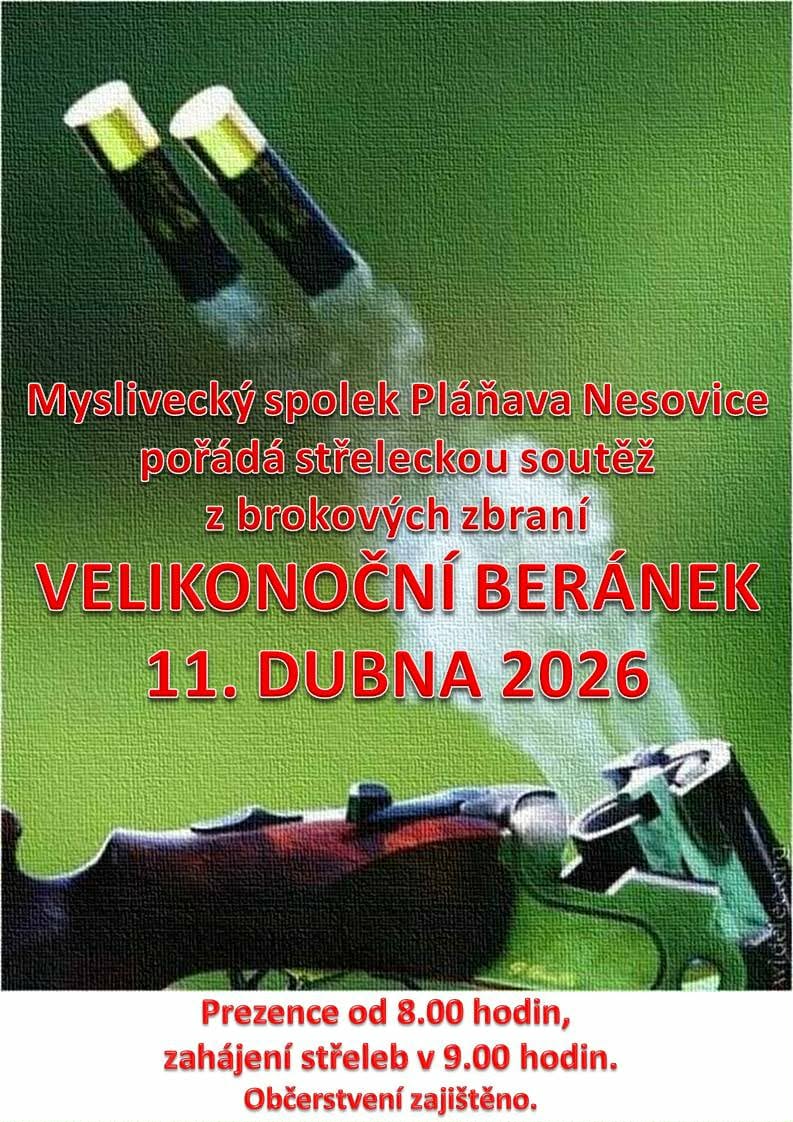 Veřejná soutěž v brokové střelbě Velikonoční beránek (MS Pláňava Nesovice)